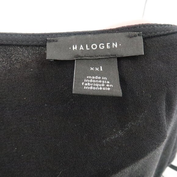 Halogen Black Short Sleeve V-Neck Wrap Dress Size XXL - Picture 3 of 8